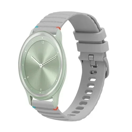 Correa de Silicona con Puntadas Onduladas y Puntos para Reloj Garmin Move Sport 20mm (Gris)