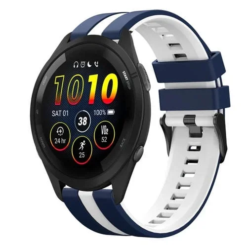 Correa de Silicona Deportiva Garmin Forerunner 265 22mm (Azul y Blanco)