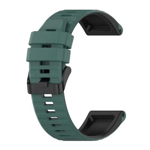 Correa de Silicona Garmin Fenix 7 Pro 47mm Deportiva Colores Mezclados (Verde Oscuro + Negro)