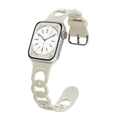 Correa de Silicona Hueca Donut para Apple Watch Series 3 de 38mm (Blanco Antiguo)
