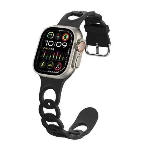 Correa de Silicona Hueca Donut para Apple Watch Ultra 2 49mm (Negro)