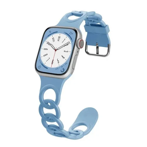 Correa de Silicona Hueca Tipo Donut para Apple Watch Se 40mm (Azul Niebla)