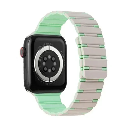 Correa de Silicona Magnética Apple Watch Series 6 40mm (Menta Starlight)