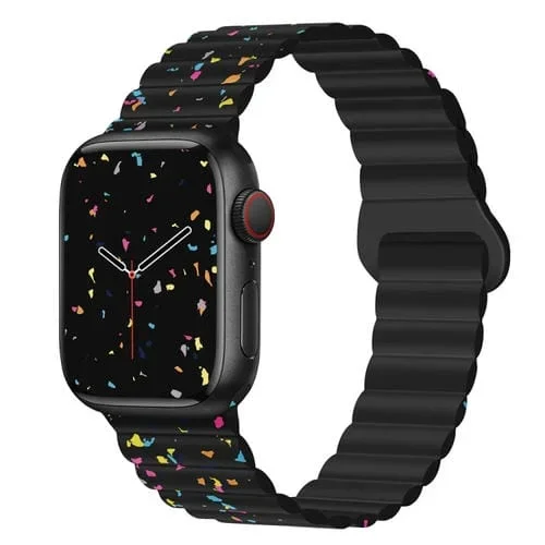 Correa de Silicona Magnética para Apple Watch Se 2022 40mm (Negro)
