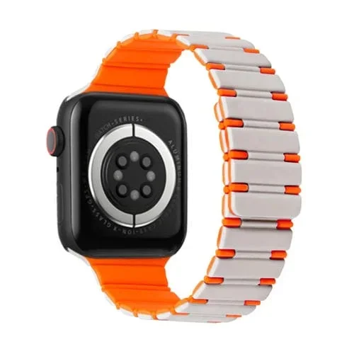 Correa de Silicona Magnética para Apple Watch Series 3 38mm (Naranja Estrellado)