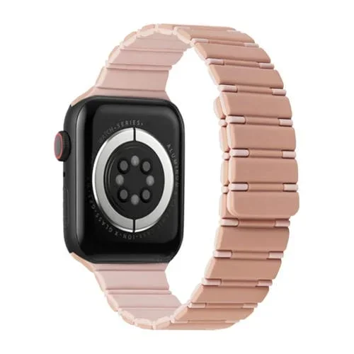 Correa de Silicona Magnética para Apple Watch Series 7 41mm (Rosa, Gris)