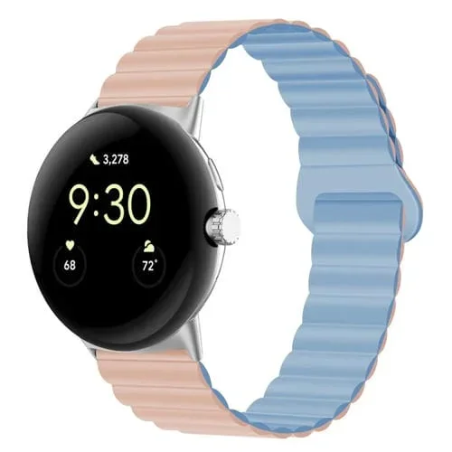 Correa de Silicona Magnética para Google Pixel Watch con Hebilla Inversa (Azul Polvo)