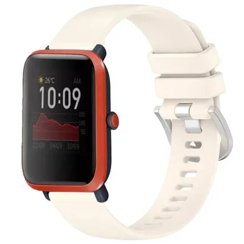 Correa de Silicona para Amazfit Bip Bip Lite Bip 1S con Hebilla Plateada 20mm (Luz de Estrella)