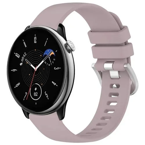 Correa de Silicona para Amazfit GTR Mini con Hebilla Plateada 20mm (Púrpura)
