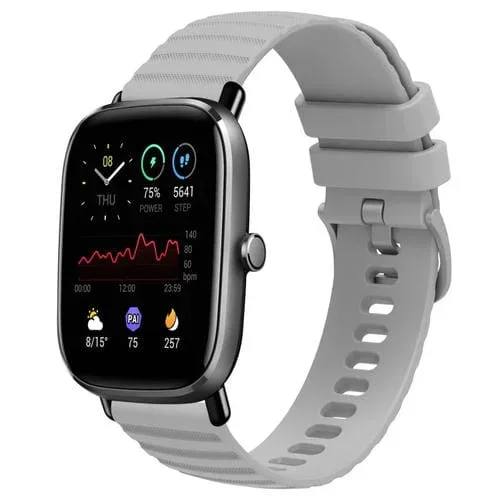 Correa de Silicona para Amazfit GTS 2 Mini 20mm con Patrón de Puntos Ondulados (Gris)