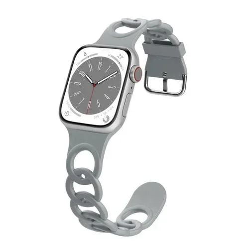 Correa de Silicona Para Apple Watch SE 2023 44mm Hueca Donut (Cian Ladrillo)
