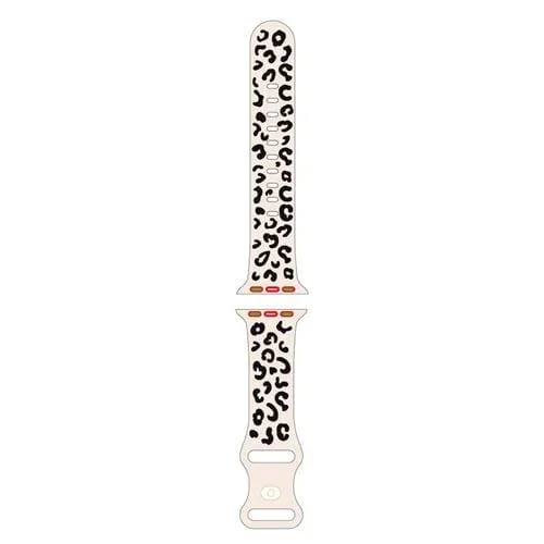 Correa de Silicona para Apple Watch Series 5 40mm con Estampado Leopardo (Starlight Black)
