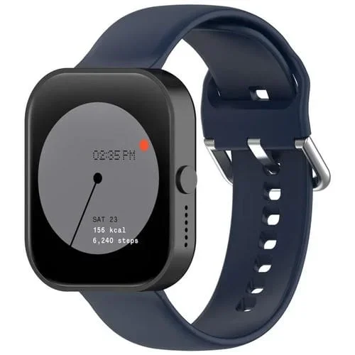 Correa de Silicona para cmf Watch Pro D395 con Hebilla Plateada 22mm Tamaño S (Azul Medianoche)