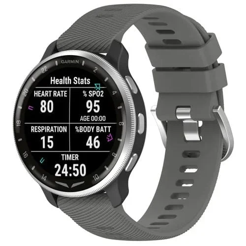 Correa de Silicona para Garmin D2 Air X10 con Textura Cruzada 43mm (Gris Oscuro)