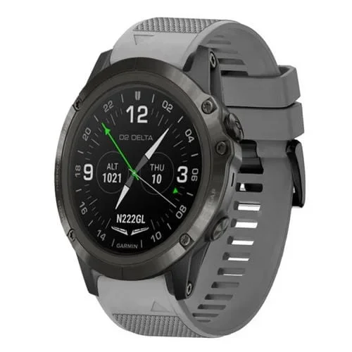 Correa de Silicona para Garmin D2 Delta Px Liberación Rápida 26mm (Gris)