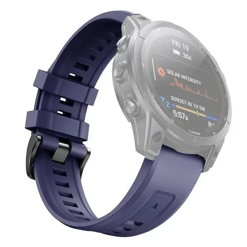 Correa de Silicona para Garmin Fenix 5 Liberación Rápida 22mm (Azul Oscuro)