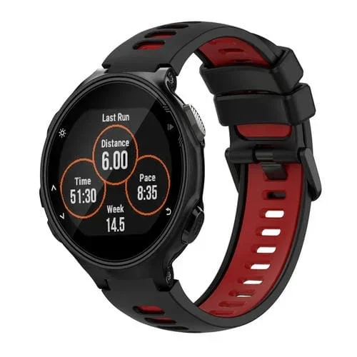 Correa de Silicona para Garmin Forerunner 735 / 735Xt Dos Colores (Negro + Rojo)