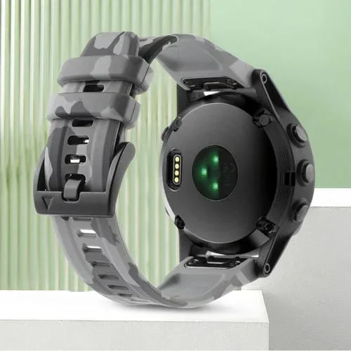 Correa de Silicona para Garmin Tactix 7 Pro 26mm Camuflaje (Gris Camuflaje)