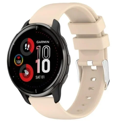 Correa de Silicona para Garmin Venu 2 Plus 20mm (Beige)