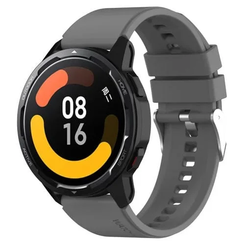 Correa de Silicona para Huami Amazfit GTS 2 Mini 20mm Cabeza Sobresaliente Hebilla Plateada (Gris)