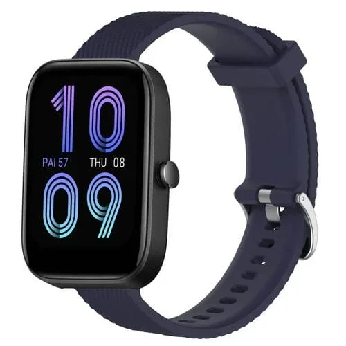 Correa de Silicona para Reloj Amazfit Bip3 20mm con Textura de Diamante (Azul Medianoche)