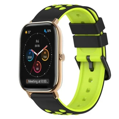 Correa de Silicona para Reloj Amazfit GTS 20mm (Negro + Gris)