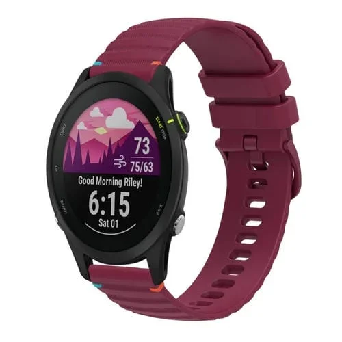 Correa de Silicona para Reloj Garmin Forerunner 255 22mm (Rojo Vino)