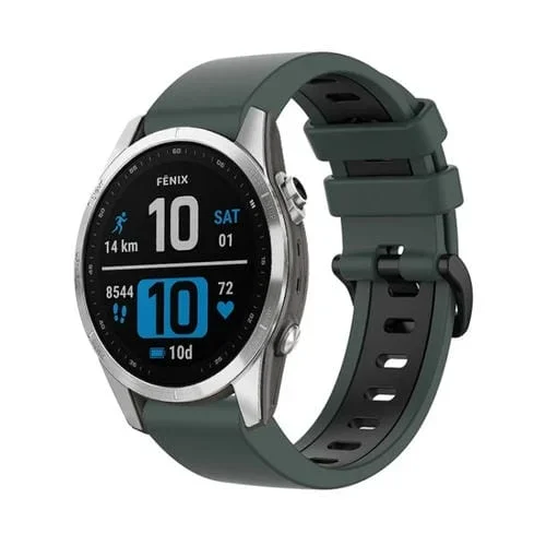 Correa Garmin Epix Pro 51mm Silicona Deportiva Bicolor (Verde Oliva + Negro)