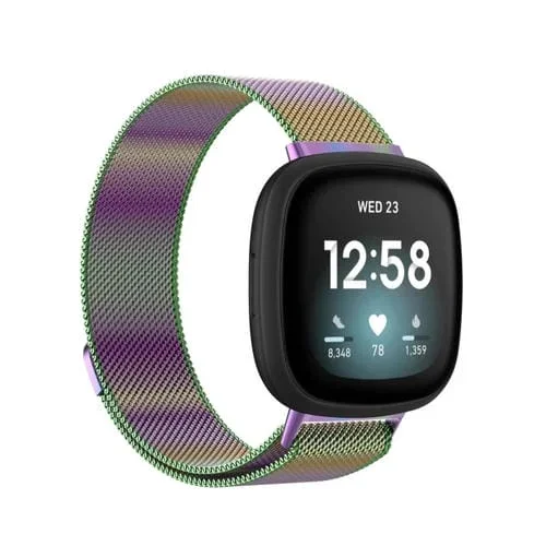 Correa Milanesa para Fitbit Versa 4/3 con Tejido Metálico Magnético Tamaño Grande (Colorido)