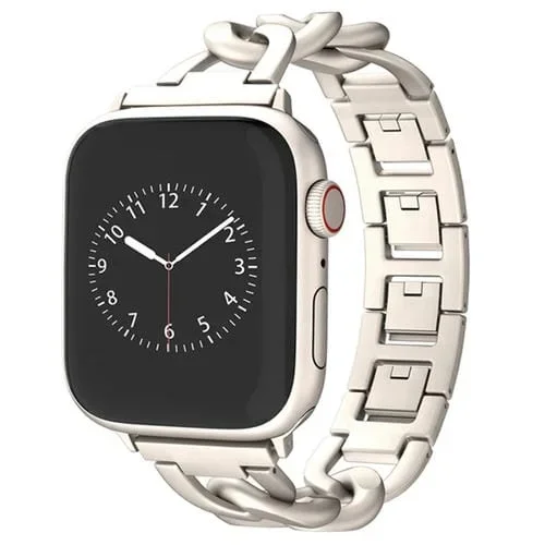 Correa para Apple Watch Series 3 38mm con Cadena de Metal y Liberación Rápida (Starlight)