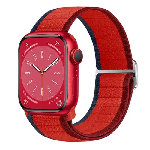 Correa para Apple Watch Series 7 41mm Hebilla Elástica Nailon (Rojo)