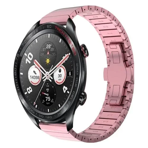 Correa para For Honor Watch Dream de Aleación con Hebilla de Mariposa y Pintura de Una Cuenta 22mm (Rosa)