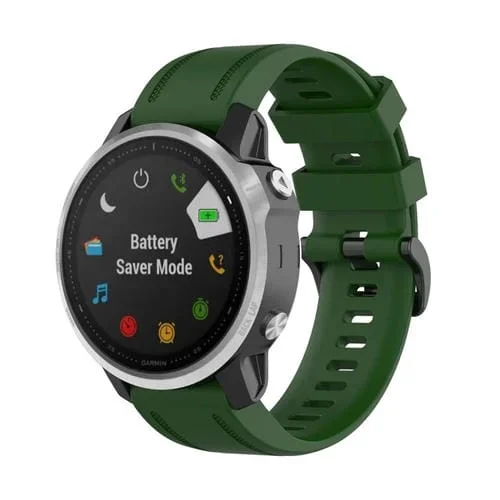 Correa para Garmin Fenix 6S 20mm Liberación Rápida Textura Oficial con Botón de Plástico (Green del Ejército)