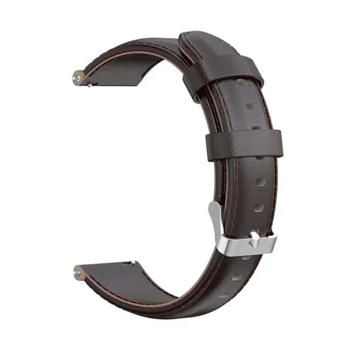 Correa para Garmin Forerunner 245 de Cuero Piel de Becerro Aceite (Café)