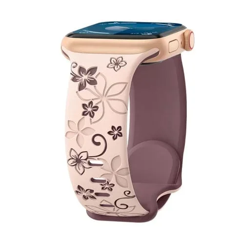 Correa Silicona Bauhinia para Apple Watch Series 4 44mm (Rosa, Morado Ahumado)