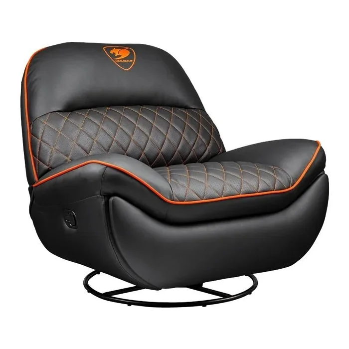 COUGAR Overlord – Silla para juegos, tamaño expansivo, soporte específico para el cuerpo, acolchado especializado, roca, reclinable y giratoria, reclinable ajustable