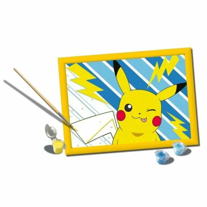 CreArt Kids 18x24cm Pikachu Éclair, Kit de peinture par numéros Numéro d’Art, Des 7 ans, 25905, Ravensburger
