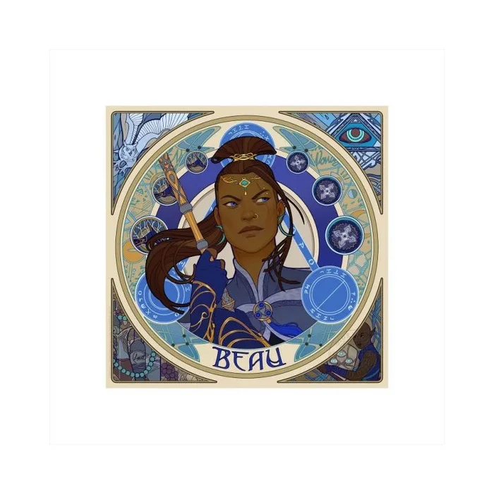Critical role litografia mighty nein portrait series: beau 35 x 35 cm – sin marco