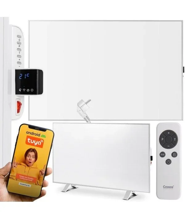 Cronos synthelith pro crp-600twp calefactor infrarrojo gris de 600w con wifi y mando a distancia