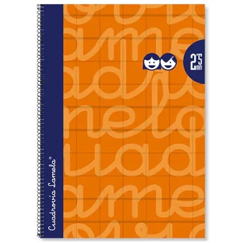 Cuaderno folio forrado rayado 3 mm naranja lamela