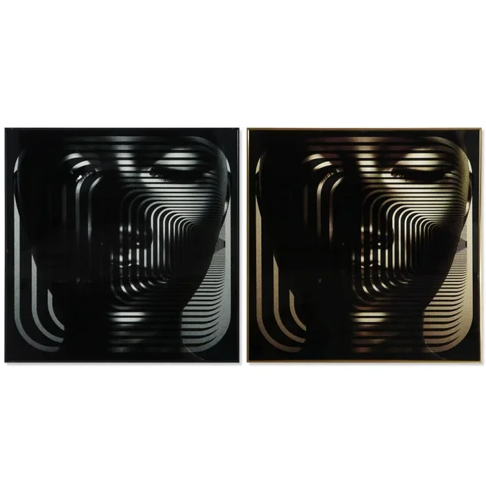 Cuadro dkd home decor mujer 80 x 3 x 80 cm moderno (2 unidades)