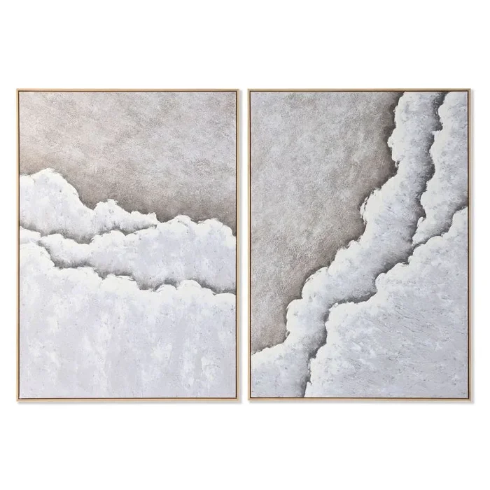 Cuadro home esprit blanco beige moderno playa 103 x 4,3 x 143 cm (2 unidades)