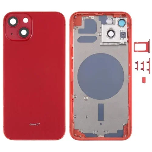 Cubierta Carcasa Trasera con Bandeja Tarjeta SIM, Llaves Laterales y Lentes Cámara Apple iPhone 13 (Rojo)