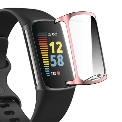 Cubierta TPU suave electroplateada para Fitbit Carga 5 Enkay Hat-Prince (Rosa)