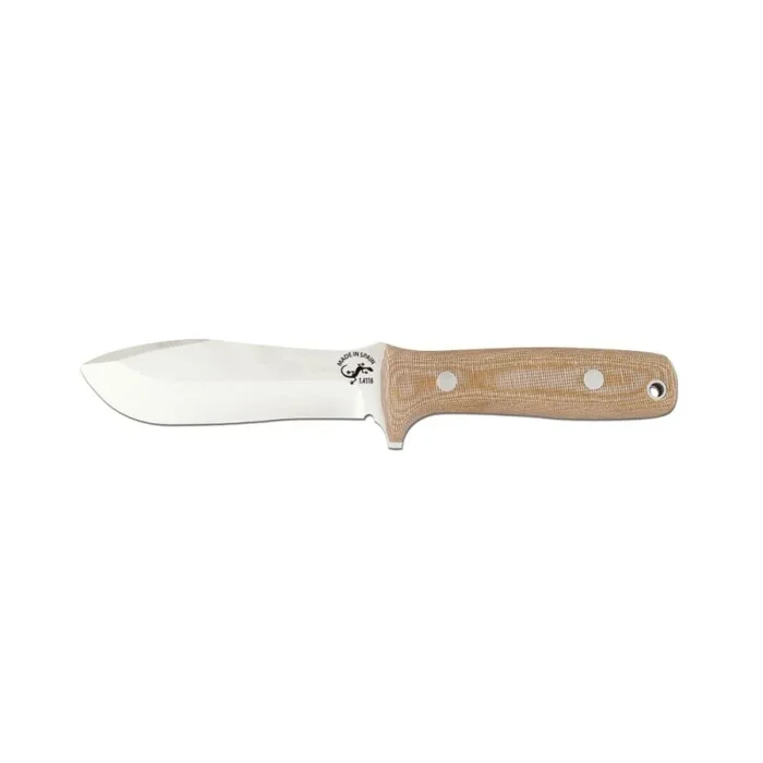 Cuchillo de caza Salamandra, hoja de 12,5 cm, cachas Mikarta canvas, 320 gramos, largo total 24,5 cm, 205221 + pañuelo desenfunda