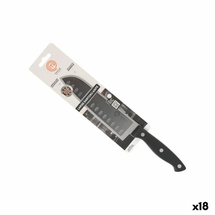 Cuchillo de cocina masterchef negro plateado 18 cm (18 unidades)