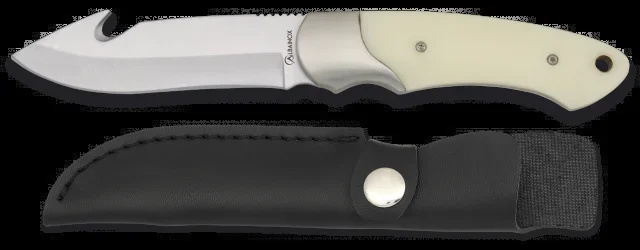Cuchillo Martinez Albainox con mango ABS, Hoja de acero inoxidable de 9.5cm incluye skinner profesional y funda de piel sintética 32200