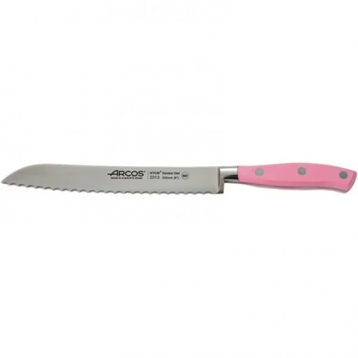 CUCHILLO PANERO RIVIERA ROSE 200 mm – Cuchillo de hoja larga y fuerte, con filo ondulado. Sus dientes rompen sin esfuerzo la corteza del pan.