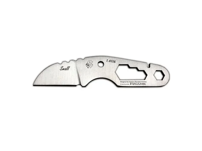 Cuchillo SMALL J&V con mango de Acero Inoxidable 1.4116 y hoja de 3 cms,sin funda Herramienta de Camping para Pesca, Caza, Actividad Deportiva