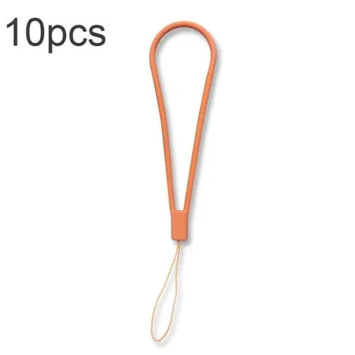 Cuerda de Mano Antipérdida para Teléfono Celular con Patrón Tejido de Silicona (Azúcar Naranja) 10 Piezas